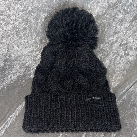 Michael Kors Black Cable Knit Beanie - Picture 1 of 3